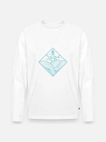 lighthouse - Men's Premium Organic Long Sleeve Shirt - white
