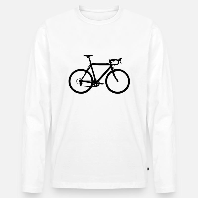 Racer/ Rennrad - Männer Premium Bio Langarmshirt - Weiß