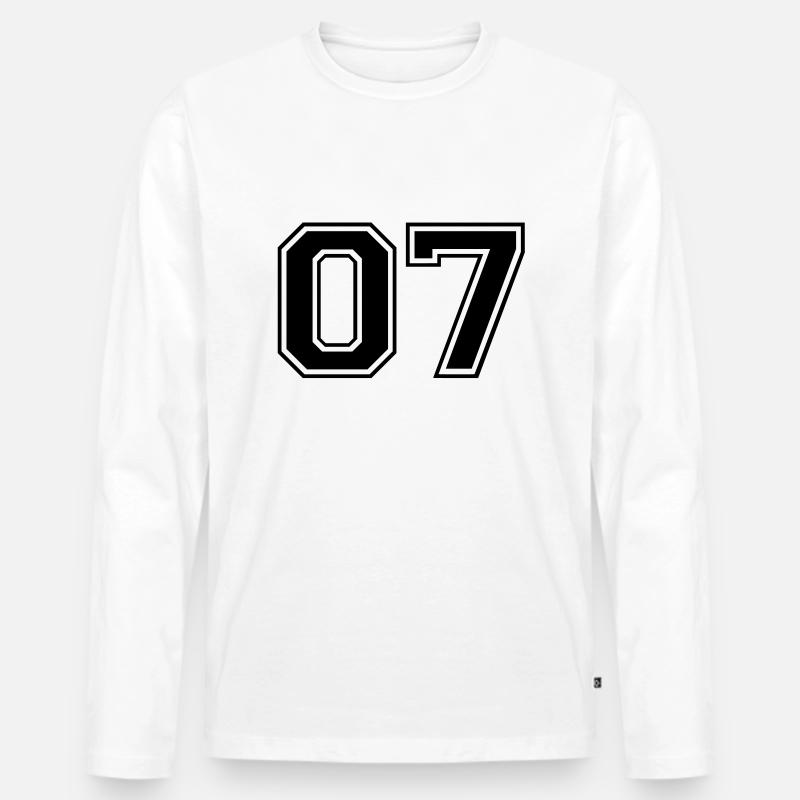 07 - Männer Premium Bio Langarmshirt - Weiß