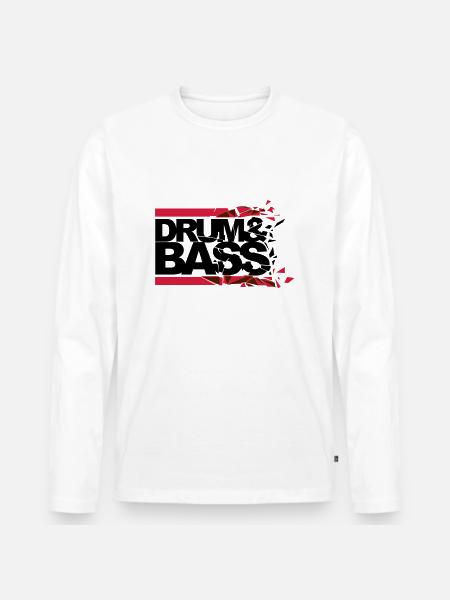 Drum 'n' Bass shattered - Men's Premium Organic Long Sleeve Shirt - white