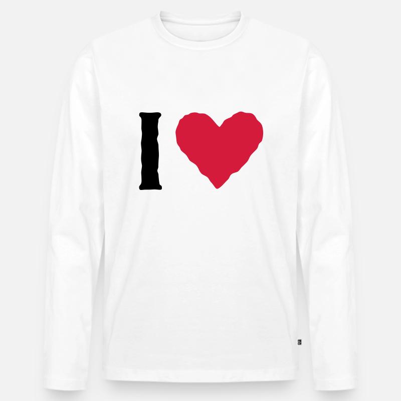 I love ... - Männer Premium Bio Langarmshirt - Weiß