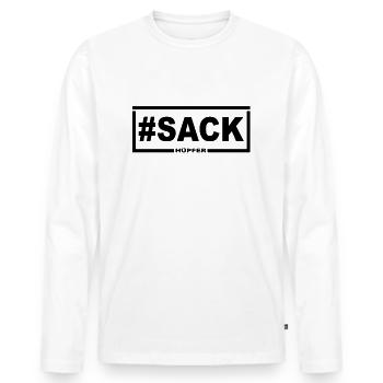 Sack hopper - Men's Premium Organic Long Sleeve Shirt - white - Front - Nico (187cm)