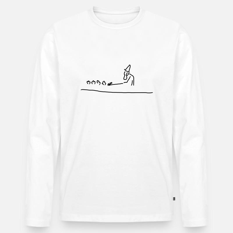 gärtner-zwerg - Männer Premium Bio Langarmshirt - Weiß