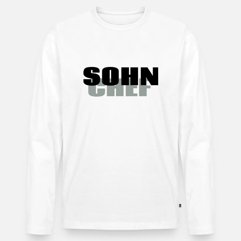 Sohn Chef - Männer Premium Bio Langarmshirt - Weiß
