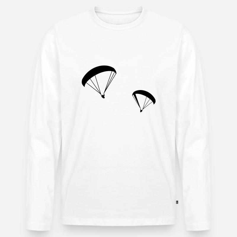 Gleitschirm,Paraglider,Paragliding,Fliegen,Drachen - Männer Premium Bio Langarmshirt - Weiß