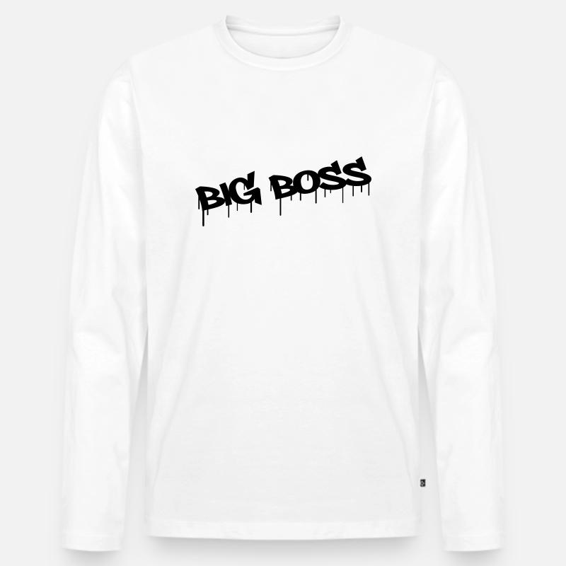 Big Boss - Männer Premium Bio Langarmshirt - Weiß