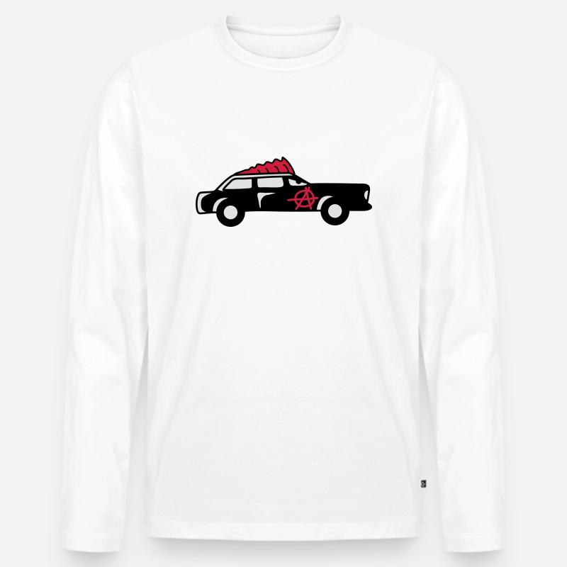 Punk Car - Männer Premium Bio Langarmshirt - Weiß