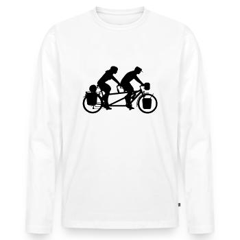Tandem Paar - Danny A. Lettkemann - Männer Premium Bio Langarmshirt - Weiß - Vorne - Nico (187cm)