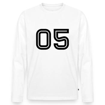 05 Inline - Men's Premium Organic Long Sleeve Shirt - white - Front - Nico (187cm)