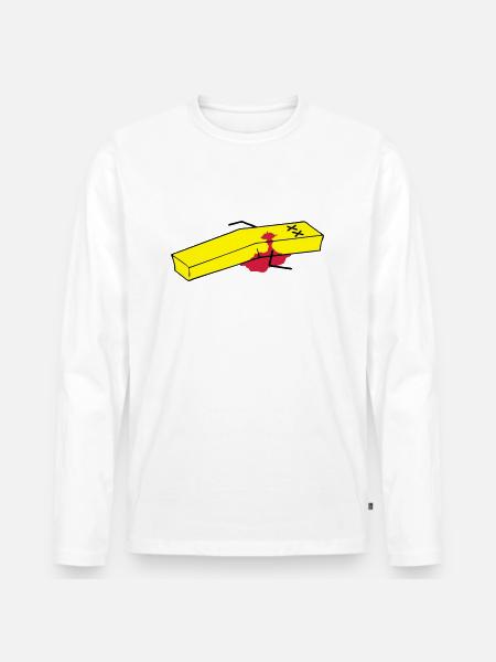 Pommes - Männer Premium Bio Langarmshirt - Weiß