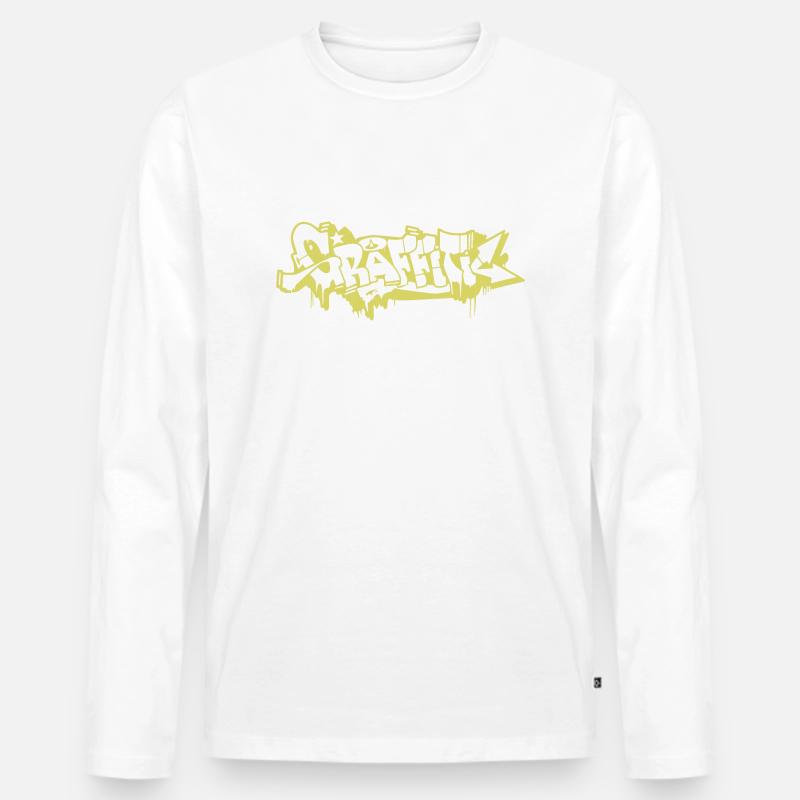GRAFFITI - Männer Premium Bio Langarmshirt - Weiß