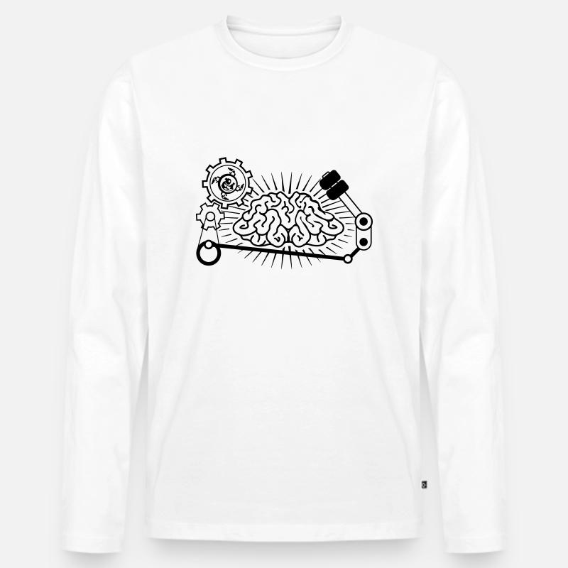 brainfuck_front - Männer Premium Bio Langarmshirt - Weiß
