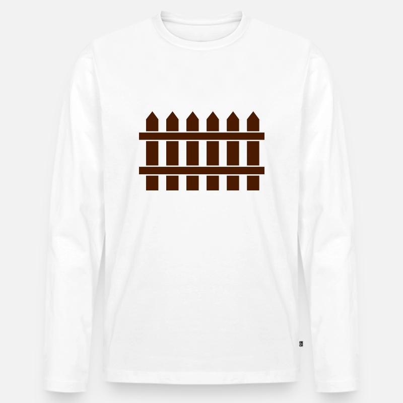 Zaun - Männer Premium Bio Langarmshirt - Weiß