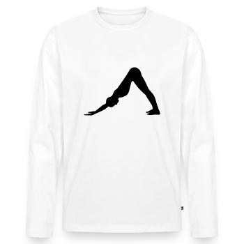 Pilates - Männer Premium Bio Langarmshirt - Weiß - Vorne - Nico (187cm)