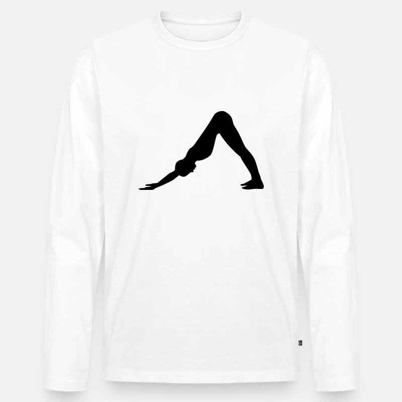 Pilates - Männer Premium Bio Langarmshirt - Weiß