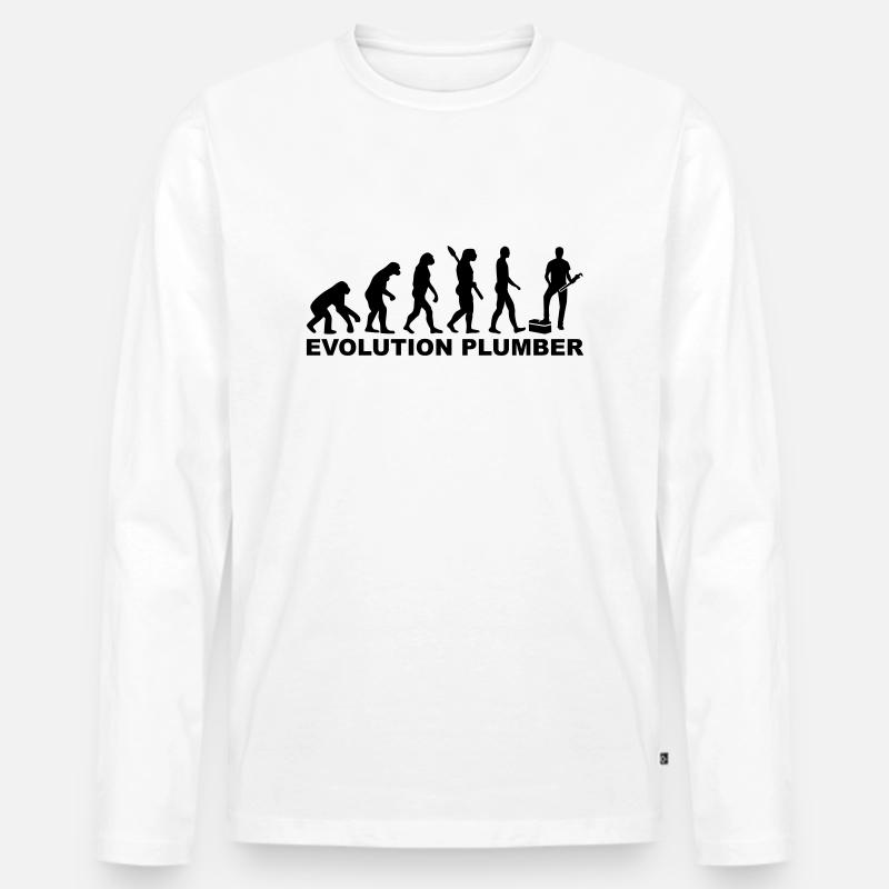 Klempner - Männer Premium Bio Langarmshirt - Weiß