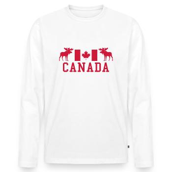 Canada - Männer Premium Bio Langarmshirt - Weiß - Vorne - Nico (187cm)
