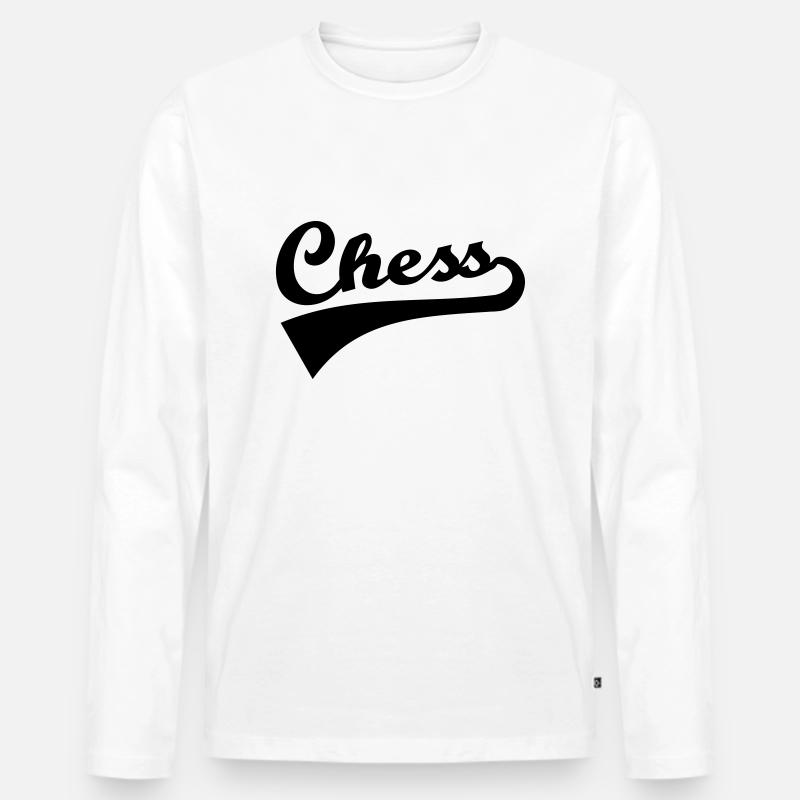 Schach - Männer Premium Bio Langarmshirt - Weiß