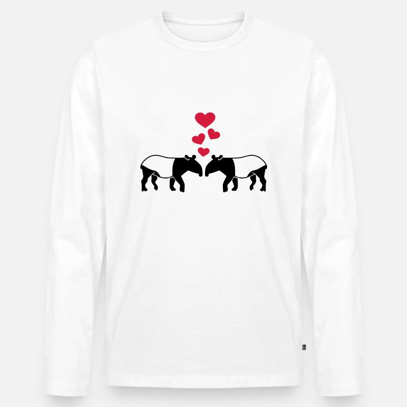 Tapir - Männer Premium Bio Langarmshirt - Weiß