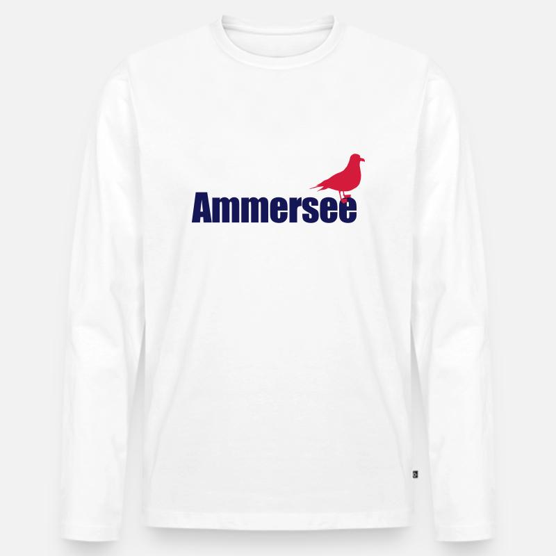 Ammerseemöwe 2c - Männer Premium Bio Langarmshirt - Weiß
