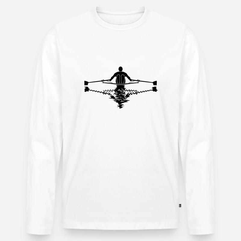 Rudern - Männer Premium Bio Langarmshirt - Weiß