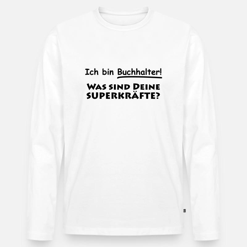 ich bin buchhalter - Männer Premium Bio Langarmshirt - Weiß