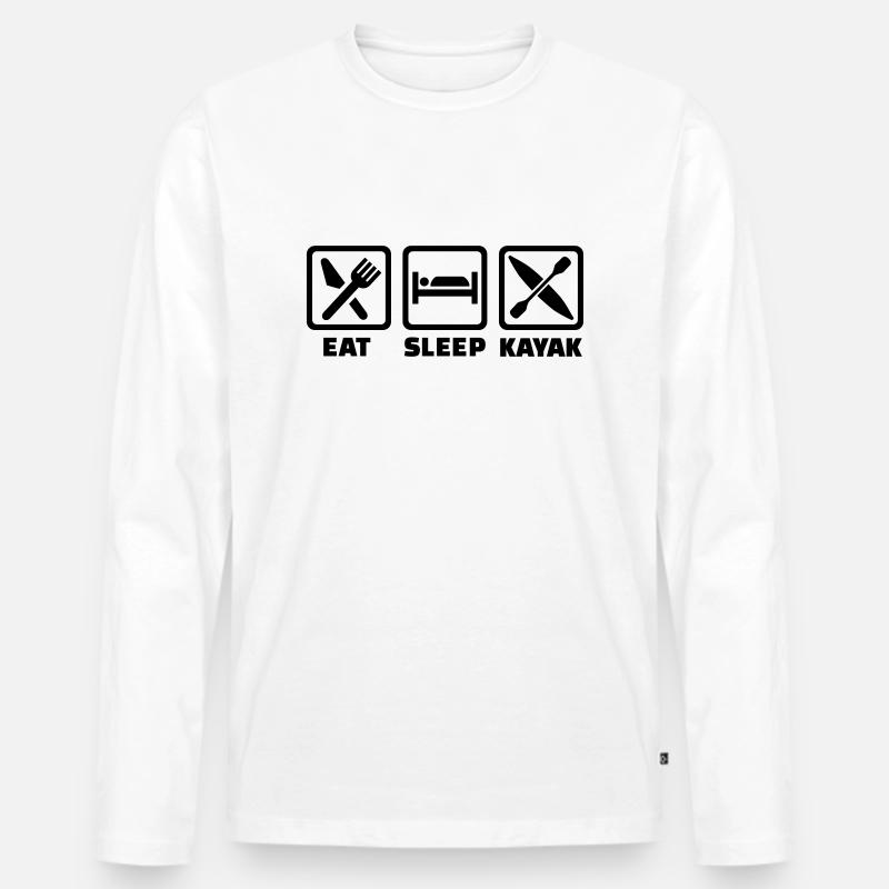 Kajak - Männer Premium Bio Langarmshirt - Weiß