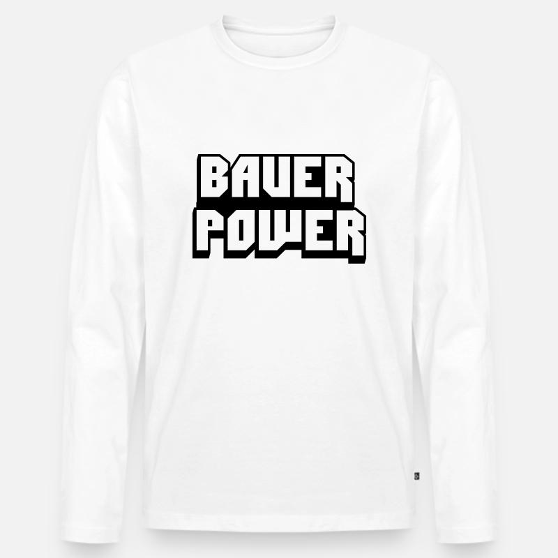 bauer power - Männer Premium Bio Langarmshirt - Weiß