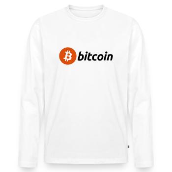 Bitcoin - T-shirt manches longues Premium bio Homme - blanc - Devant - Nico (187cm)