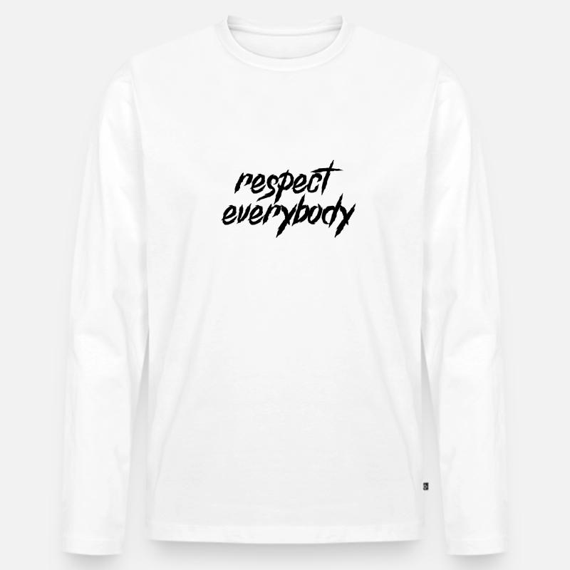 respect everybody - Männer Premium Bio Langarmshirt - Weiß