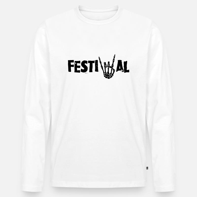 festival - Männer Premium Bio Langarmshirt - Weiß