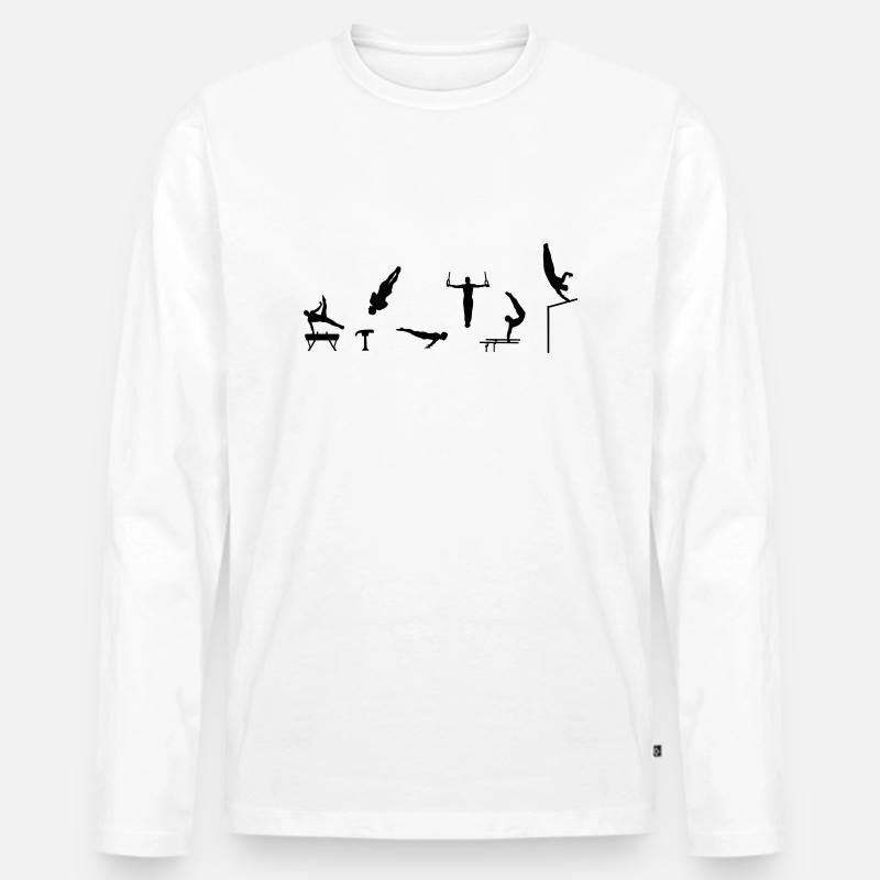 Turnen, Turner - Männer Premium Bio Langarmshirt - Weiß