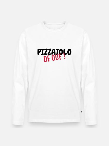 Pizza / Pizzaiolo / Pizza Chef / Pizzachef - Men's Premium Organic Long Sleeve Shirt - white