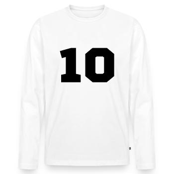 10 - Männer Premium Bio Langarmshirt - Weiß - Vorne - Nico (187cm)