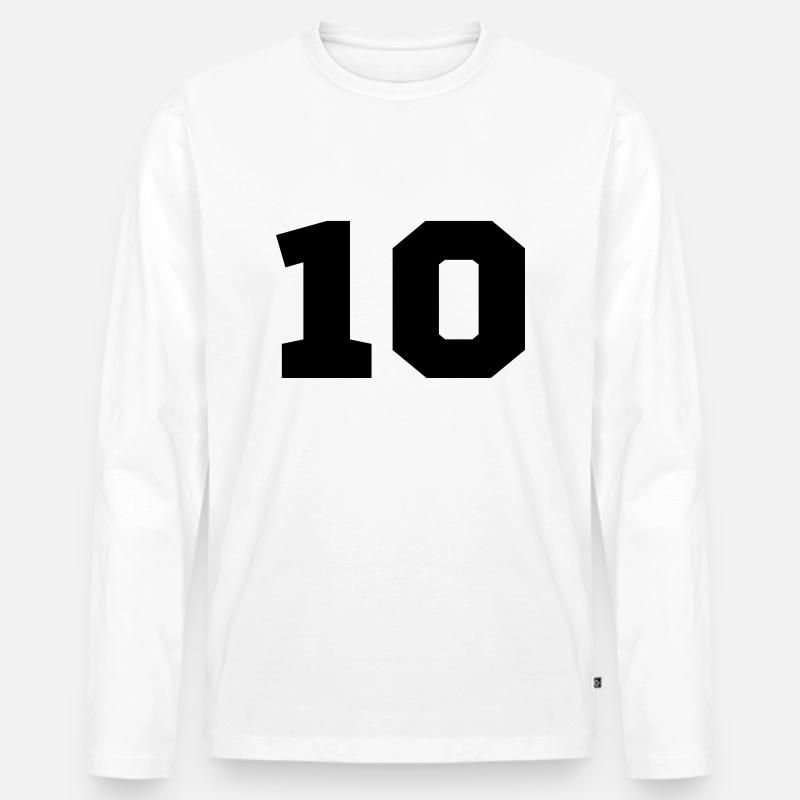 10 - Männer Premium Bio Langarmshirt - Weiß
