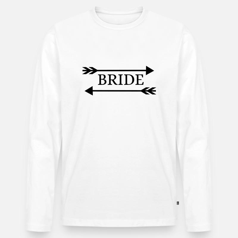 bride_crew_arrow2 - Männer Premium Bio Langarmshirt - Weiß