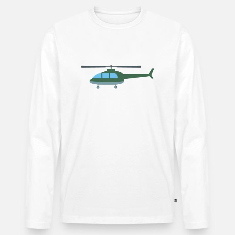 Hubschrauber - Männer Premium Bio Langarmshirt - Weiß