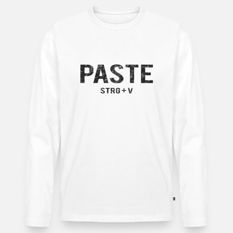Paste STRG+V - Männer Premium Bio Langarmshirt - Weiß