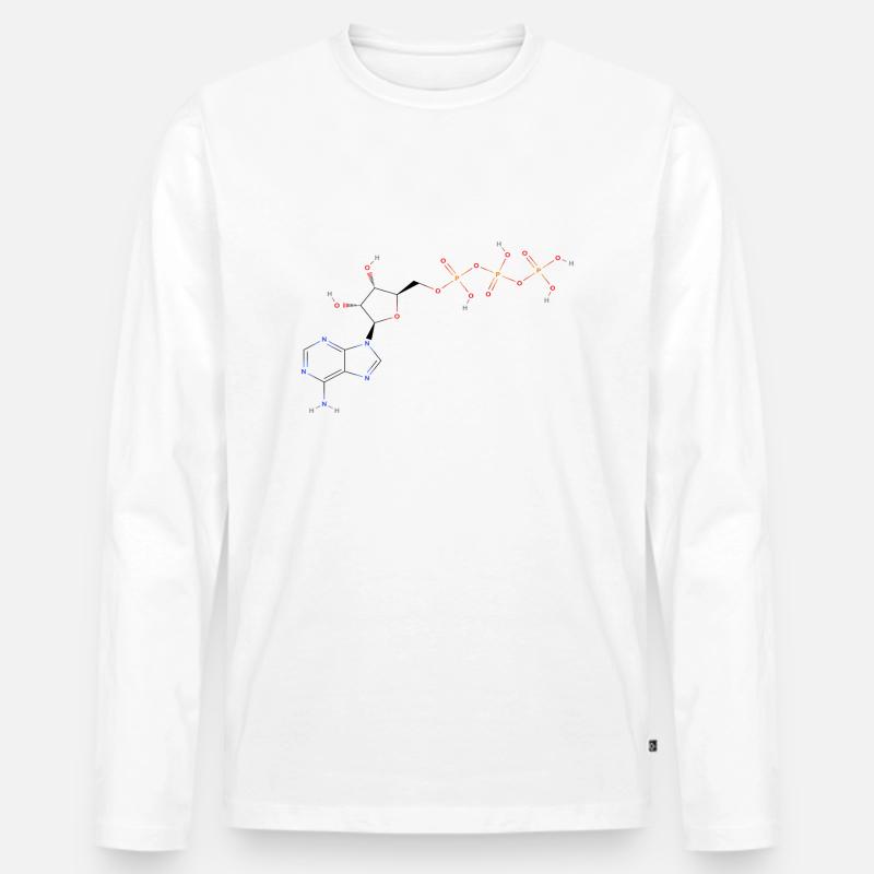 Adenosintriphosphat Molekül - Farbige Struktur - Männer Premium Bio Langarmshirt - Weiß