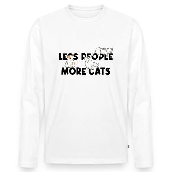 Less People More Cats - Men's Premium Organic Long Sleeve Shirt - white - Front - Nico (187cm)