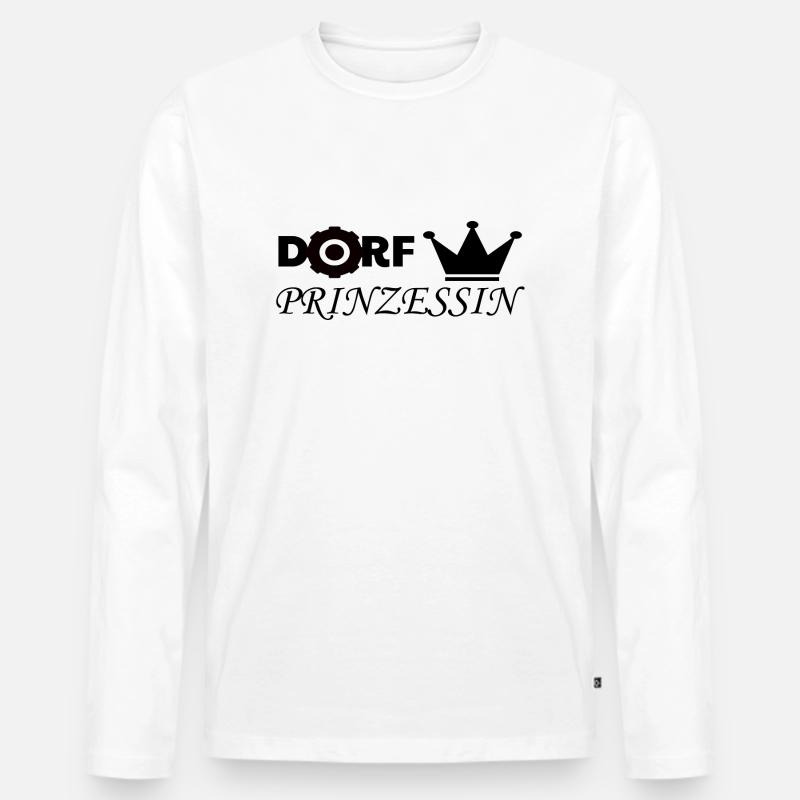 DORF PRINZESSIN - Männer Premium Bio Langarmshirt - Weiß