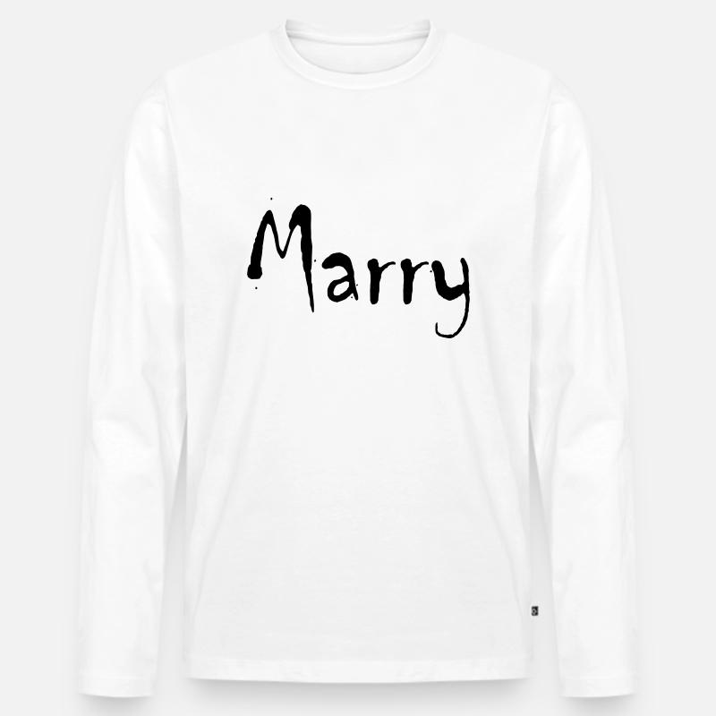 Marry - Männer Premium Bio Langarmshirt - Weiß