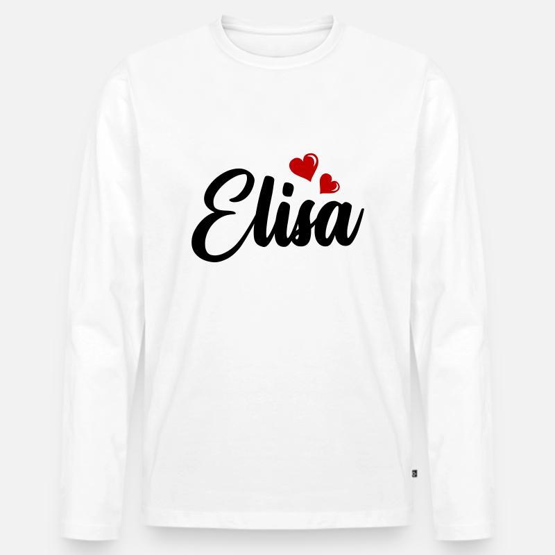 Elisa - Männer Premium Bio Langarmshirt - Weiß