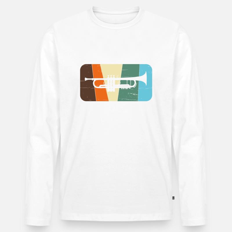 trompete - Männer Premium Bio Langarmshirt - Weiß