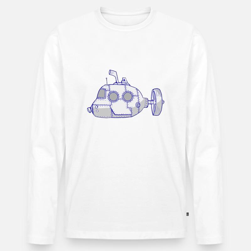 U-Boot! - Männer Premium Bio Langarmshirt - Weiß