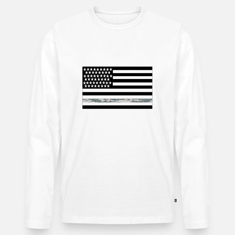 U.S. Flag Luftwaffe - Männer Premium Bio Langarmshirt - Weiß