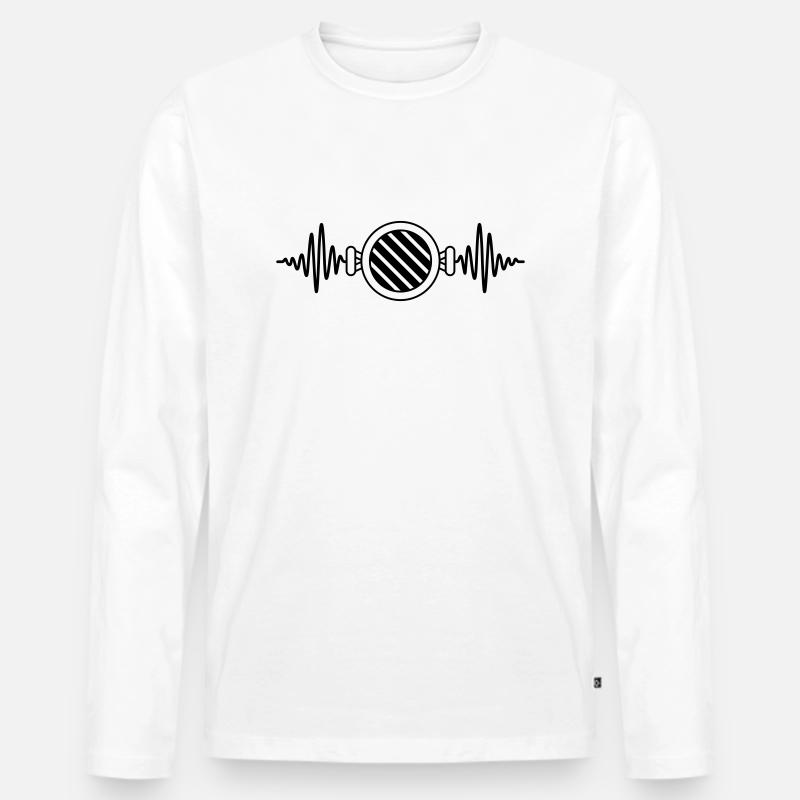 Herzschlag Kohlegrill Barbecue Frequenz - Männer Premium Bio Langarmshirt - Weiß