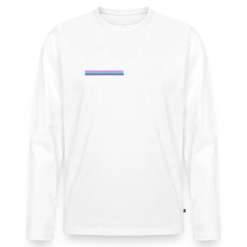 1984 - Männer Premium Bio Langarmshirt - Weiß - Vorne - Nico (187cm)