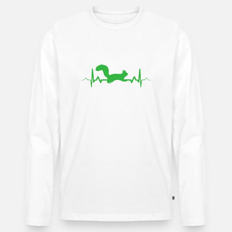 Eichhörnchen Herzschlag Waldbewohner Wald - Männer Premium Bio Langarmshirt - Weiß