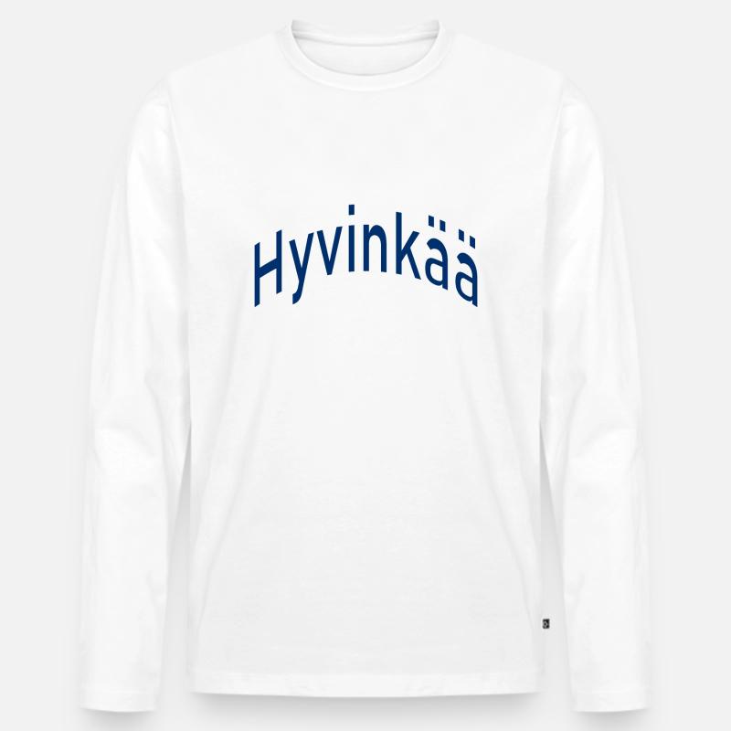 Hyvinkää - Männer Premium Bio Langarmshirt - Weiß